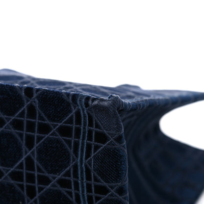 Christian Dior Velvet Cannage Large Book Tote Navy Blue 12 of 17