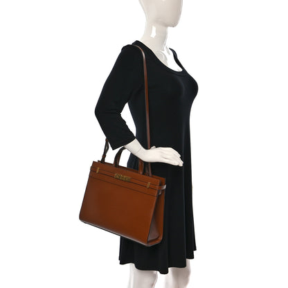 Saint Laurent Calfskin Small Manhattan Shopper Tote Brick Ebony Dark 2 of 9