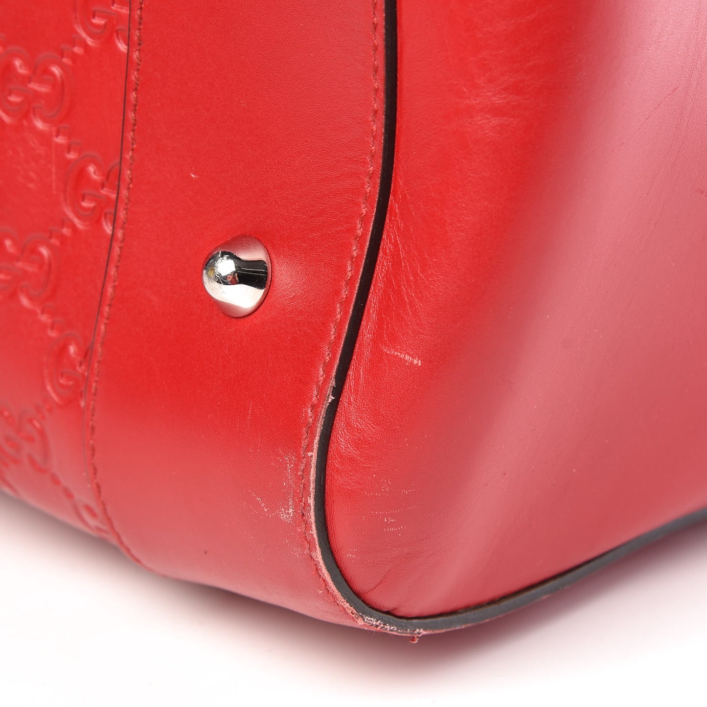 Guccissima Signature Large Duffle Hibiscus Red