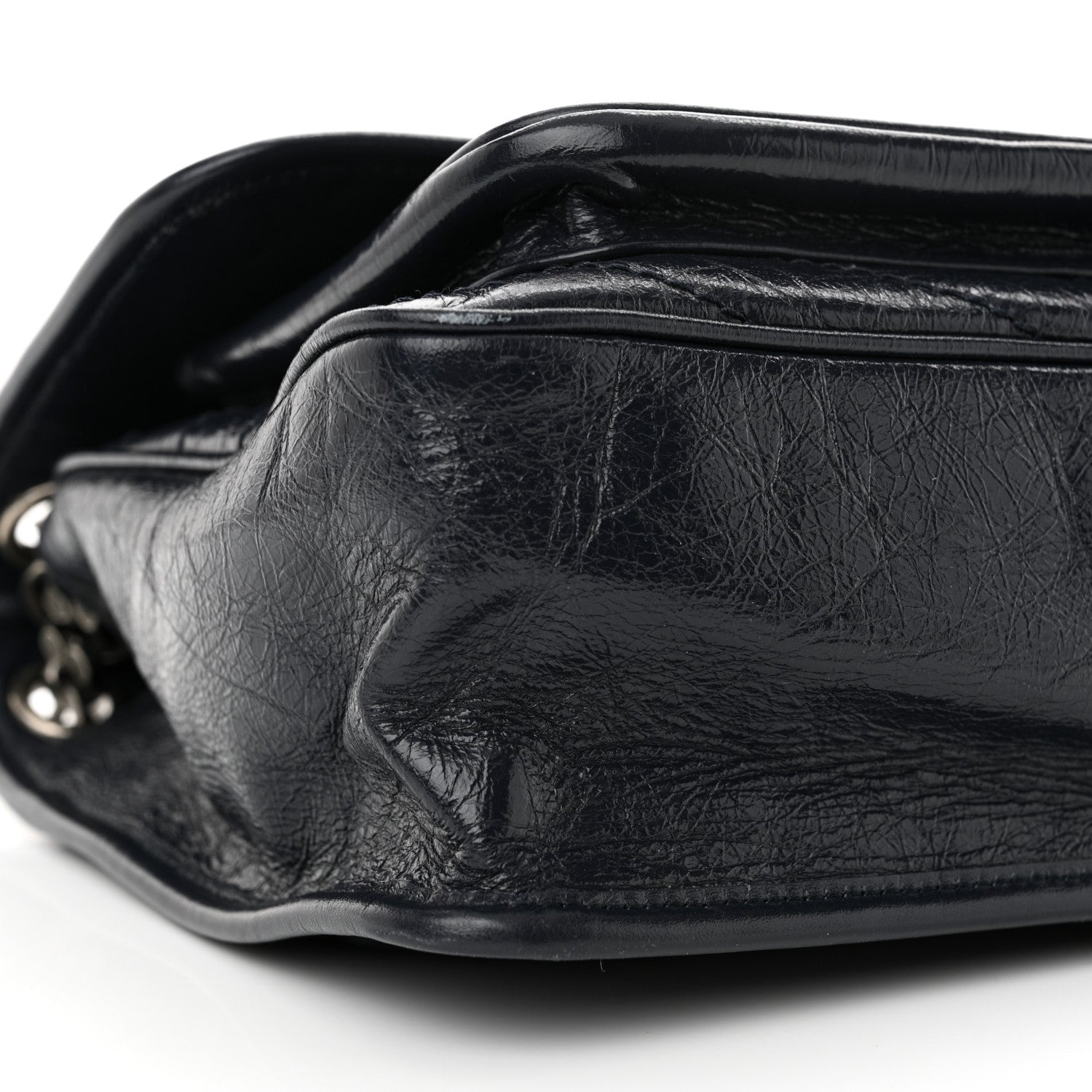 Saint Laurent Crinkled Calfskin Matelasse Monogram Medium Niki Chain Satchel Deep Marine 9 of 10