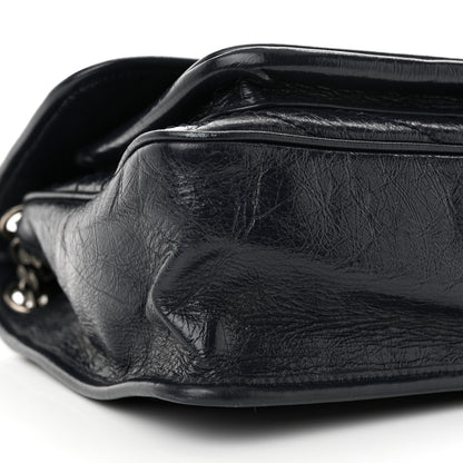 Saint Laurent Crinkled Calfskin Matelasse Monogram Medium Niki Chain Satchel Deep Marine 9 of 10