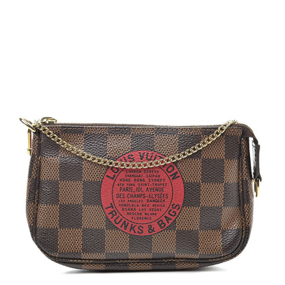 Louis Vuitton Damier Ebene Complice Trunks and Bags Mini Pochette Accessories Red 1 of 7