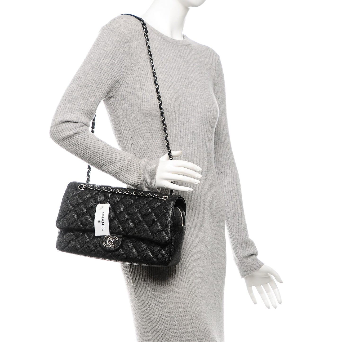 Caviar Quilted Jumbo Easy Flap Black
