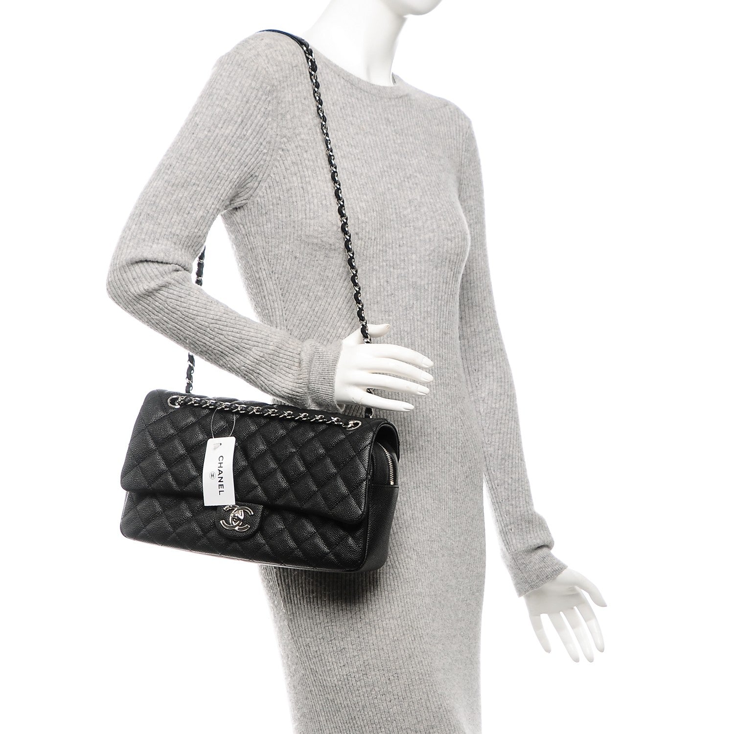 Chanel Caviar Quilted Jumbo Easy Flap Black 2 of 7