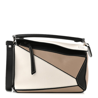 Loewe Calfskin Small Puzzle Bag Black Taupe 1 of 9
