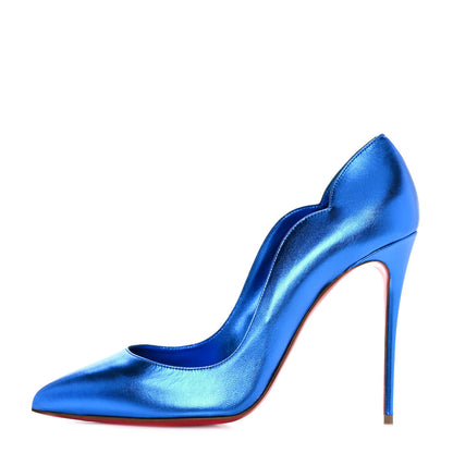 Christian Louboutin Metallic Patent Hot Chick 100 Pumps 41 Blue 1 of 9