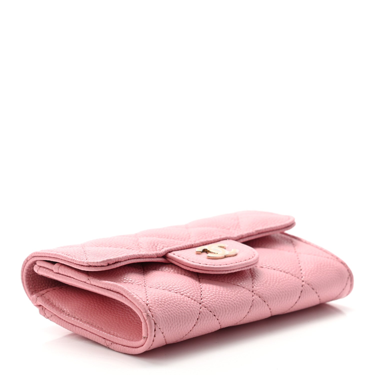 Chanel Caviar Quilted Flap Card Holder Wallet Light Pink 4 of 10