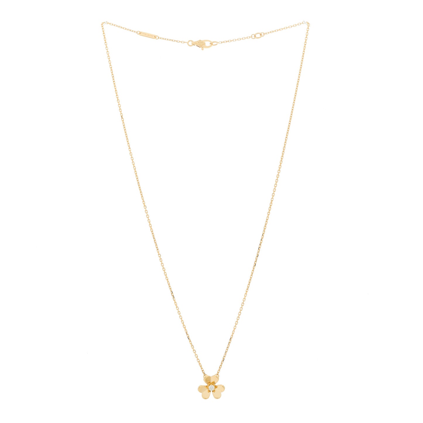 18K Yellow Gold Diamond Mini Frivole Pendant Necklace