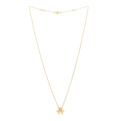 Van Cleef & Arpels 18K Yellow Gold Diamond Mini Frivole Pendant Necklace 3 of 6