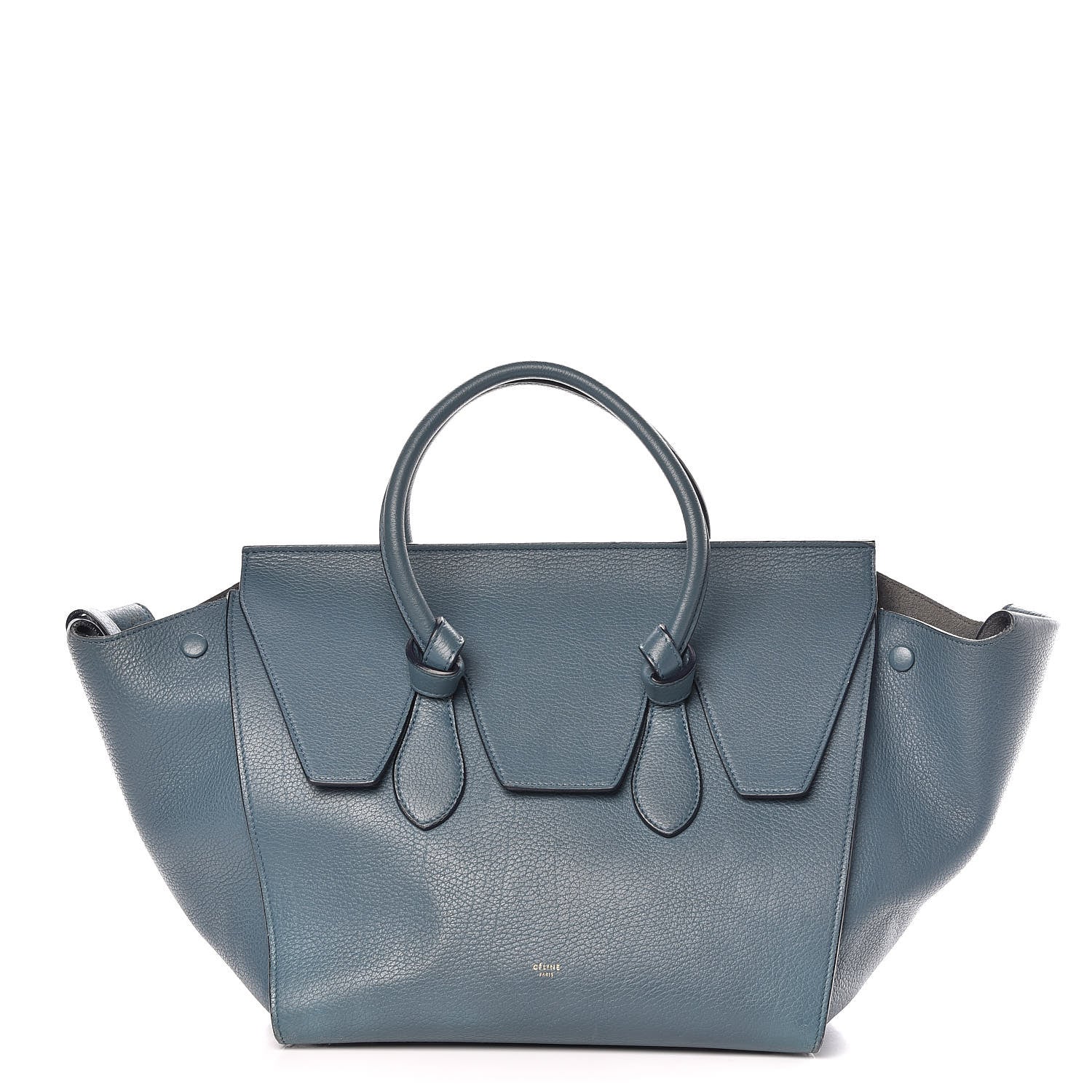 Celine Grained Calfskin Small Tie Knot Tote Denim 1 of 14