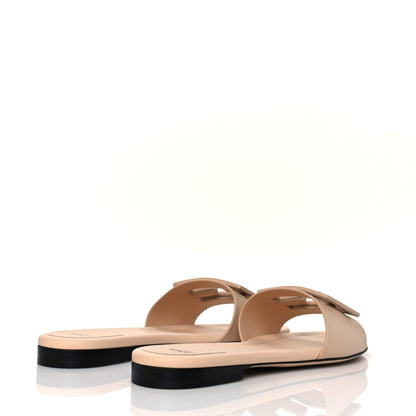 Fendi Vitello Cuoio Baguette Flat Slide Sandals 40 Poudre 4 of 7