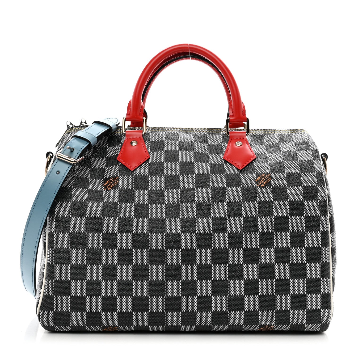 Louis Vuitton Damier Speedy Bandouliere 30 Black White 1 of 10