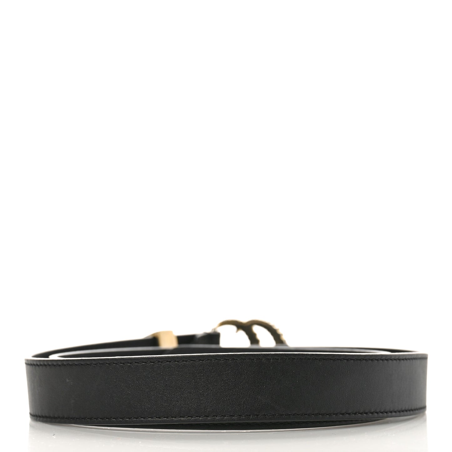 Moon Calfskin Torchon Double G 25mm Belt 85 34 Black