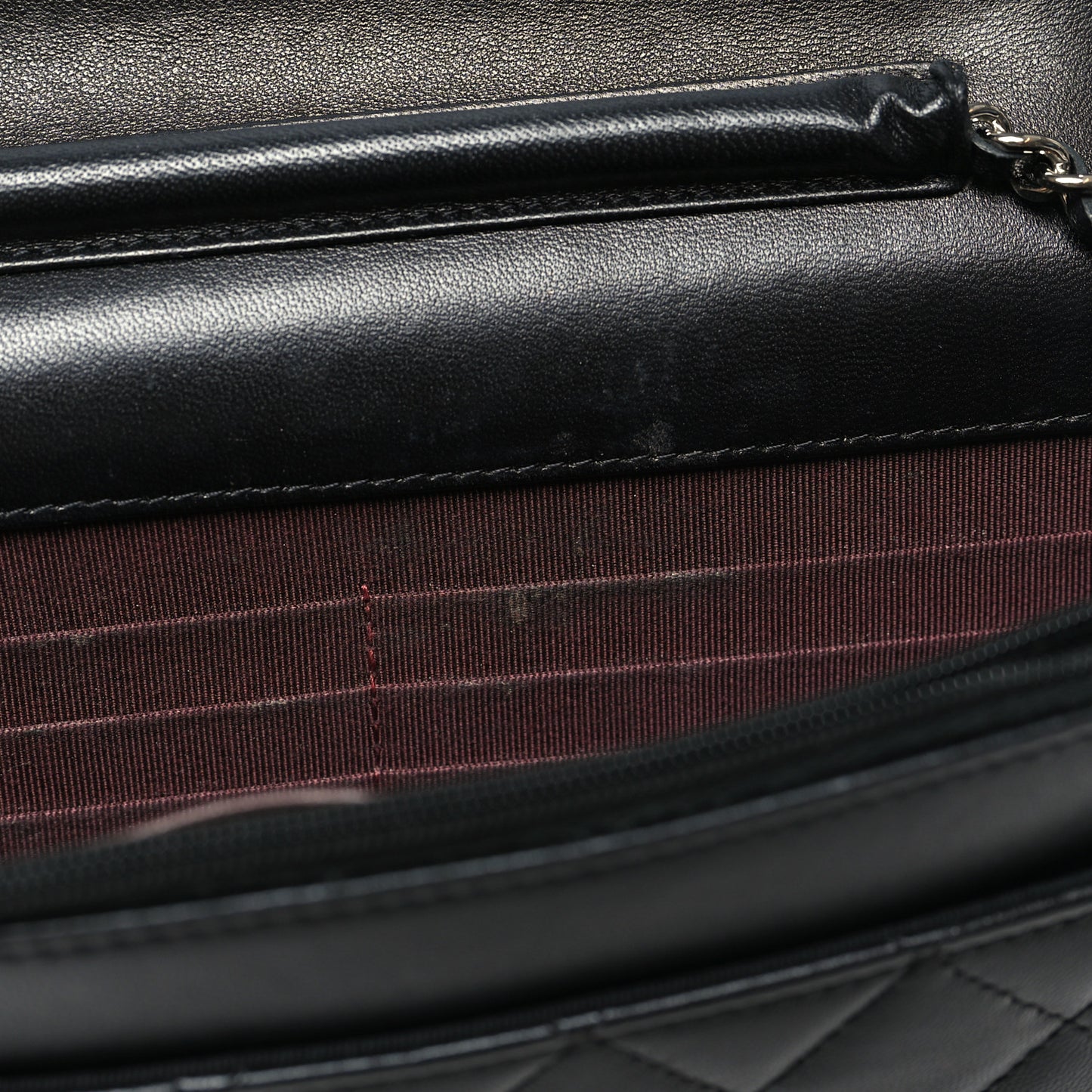 Lambskin Quilted Wallet On Chain WOC Black