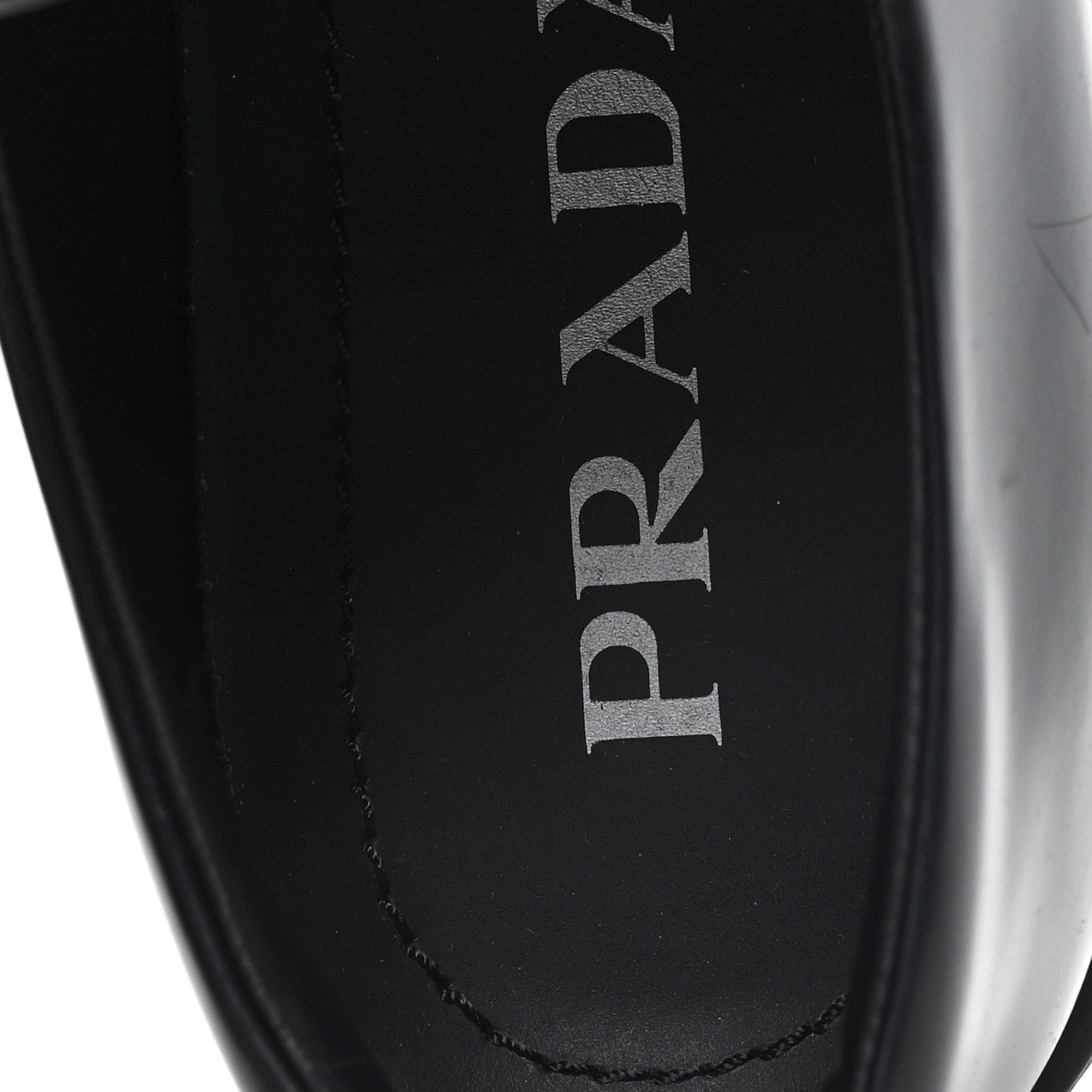Prada Spazzolato Rois Metal Triangle Logo Monolith 55mm Loafers 36.5 Black 8 of 9