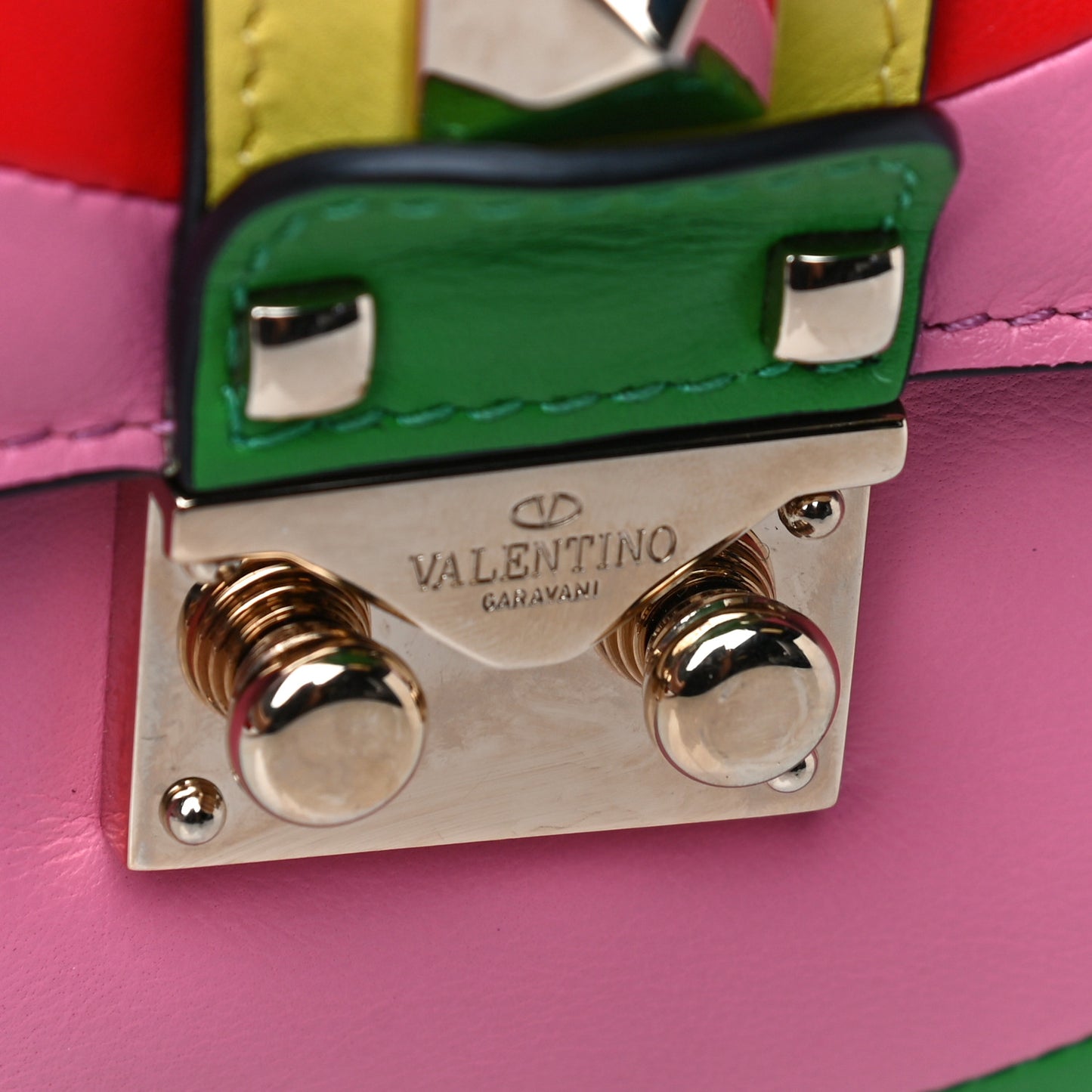 Vitello 1973 Medium Glam Lock Rockstud Flap Multicolor