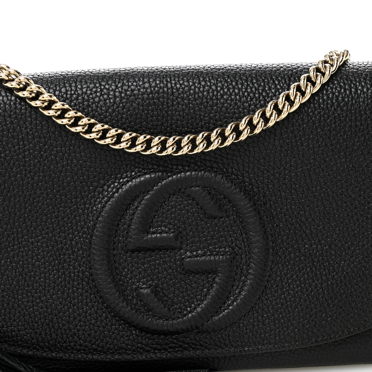 Gucci Pebbled Calfskin Medium Soho Flap Crossbody Black 8 of 10