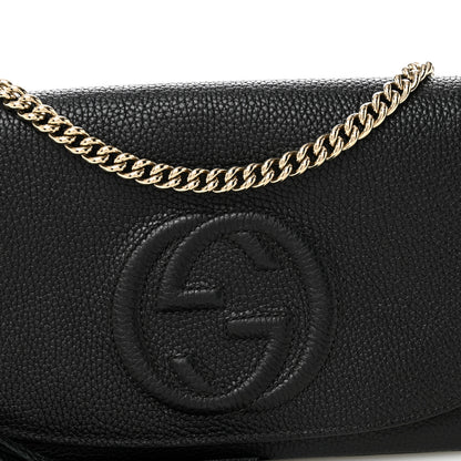 Gucci Pebbled Calfskin Medium Soho Flap Crossbody Black 8 of 10