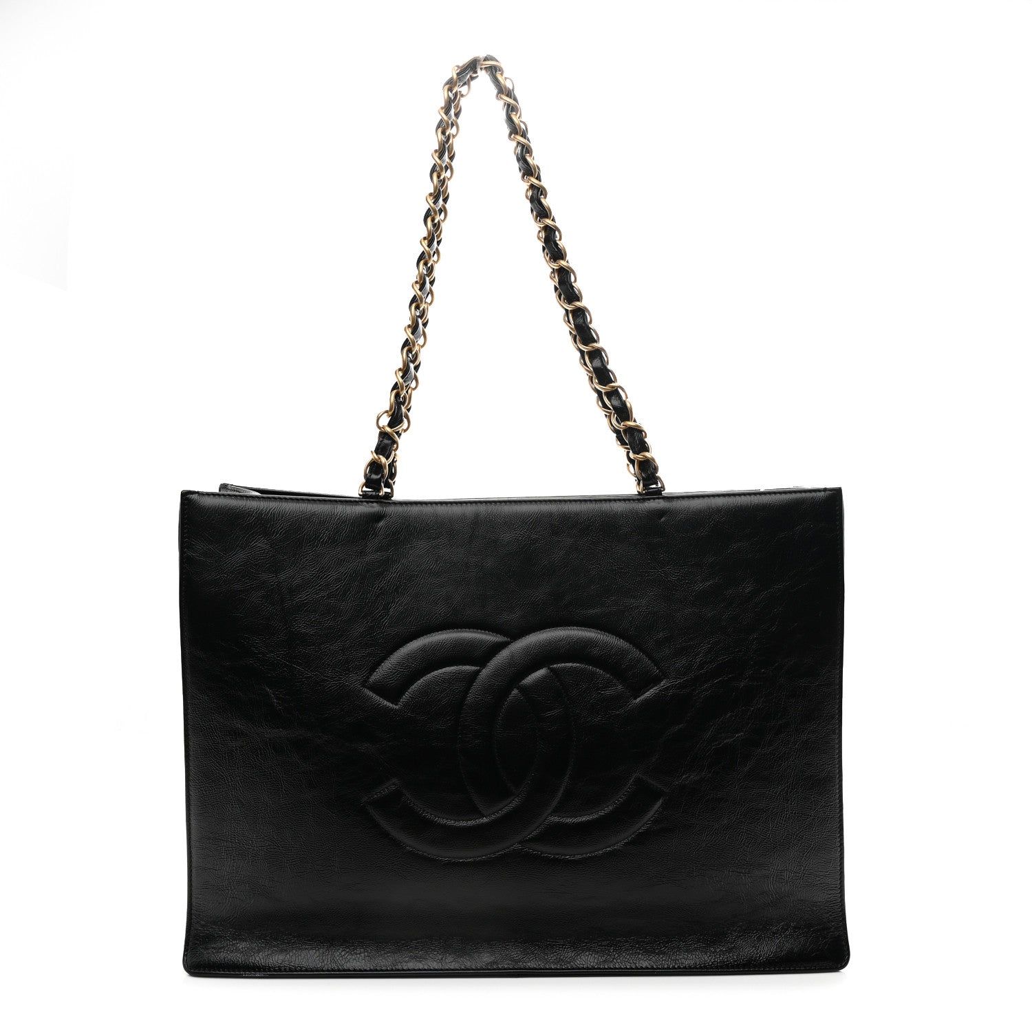 Chanel Shiny Aged Calfskin Shopping Bag Black 1 of 10