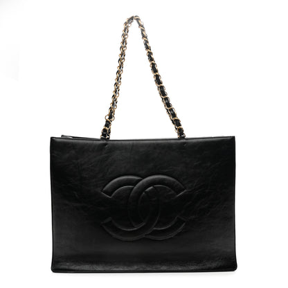 Chanel Shiny Aged Calfskin Shopping Bag Black 1 of 10
