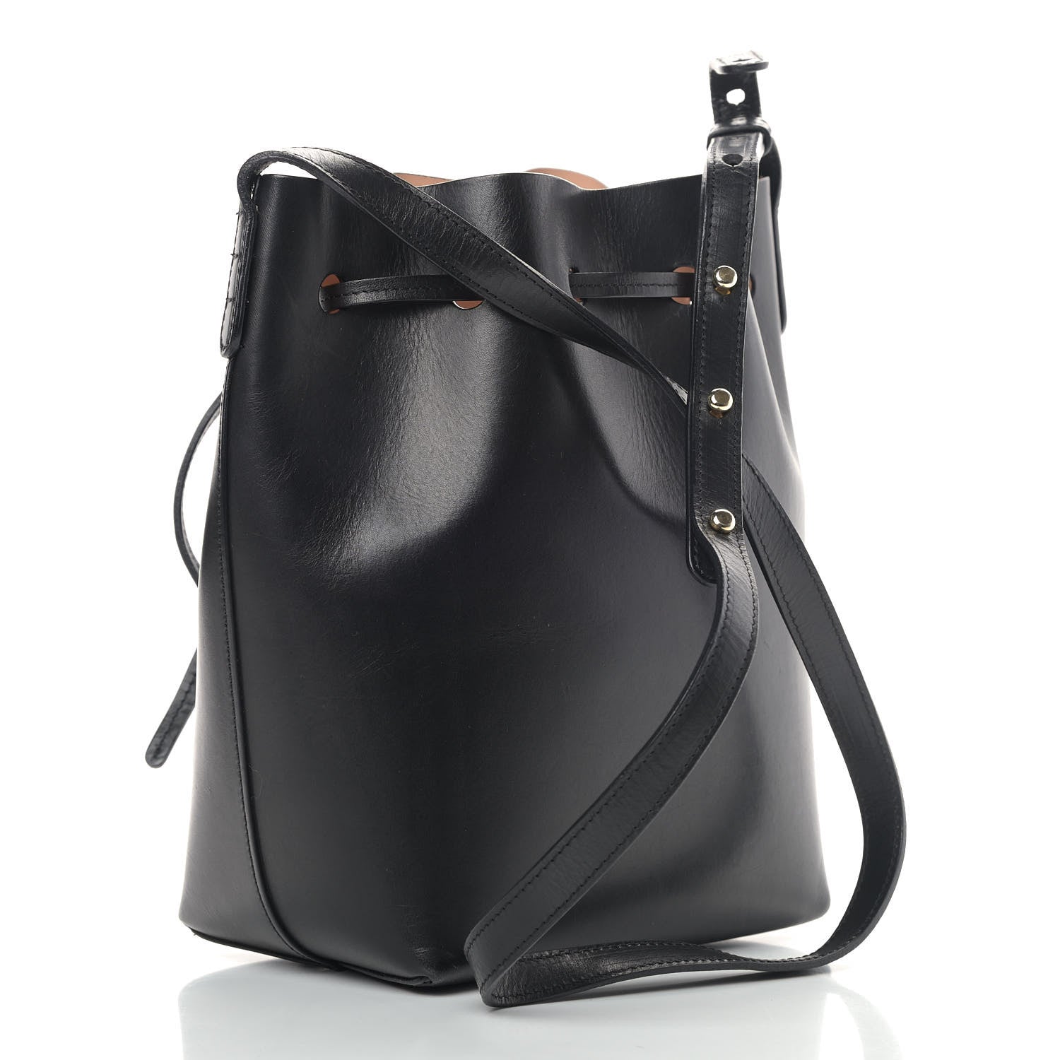 Mansur Gavriel Calfskin Mini Bucket Bag Black Ballerina 3 of 14