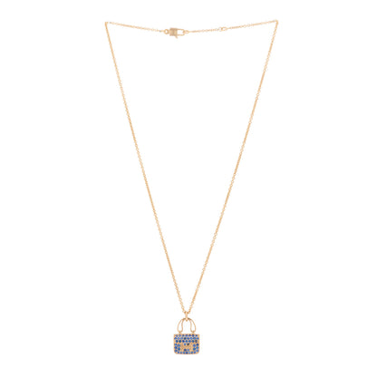 Hermes 18K Rose Gold Blue Sapphire Constance Amulettes Pendant Necklace 3 of 5