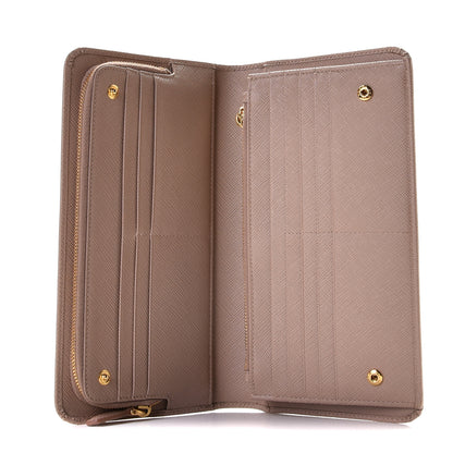 Prada Saffiano Metal Double Snap Travel Wallet Cammeo 6 of 11
