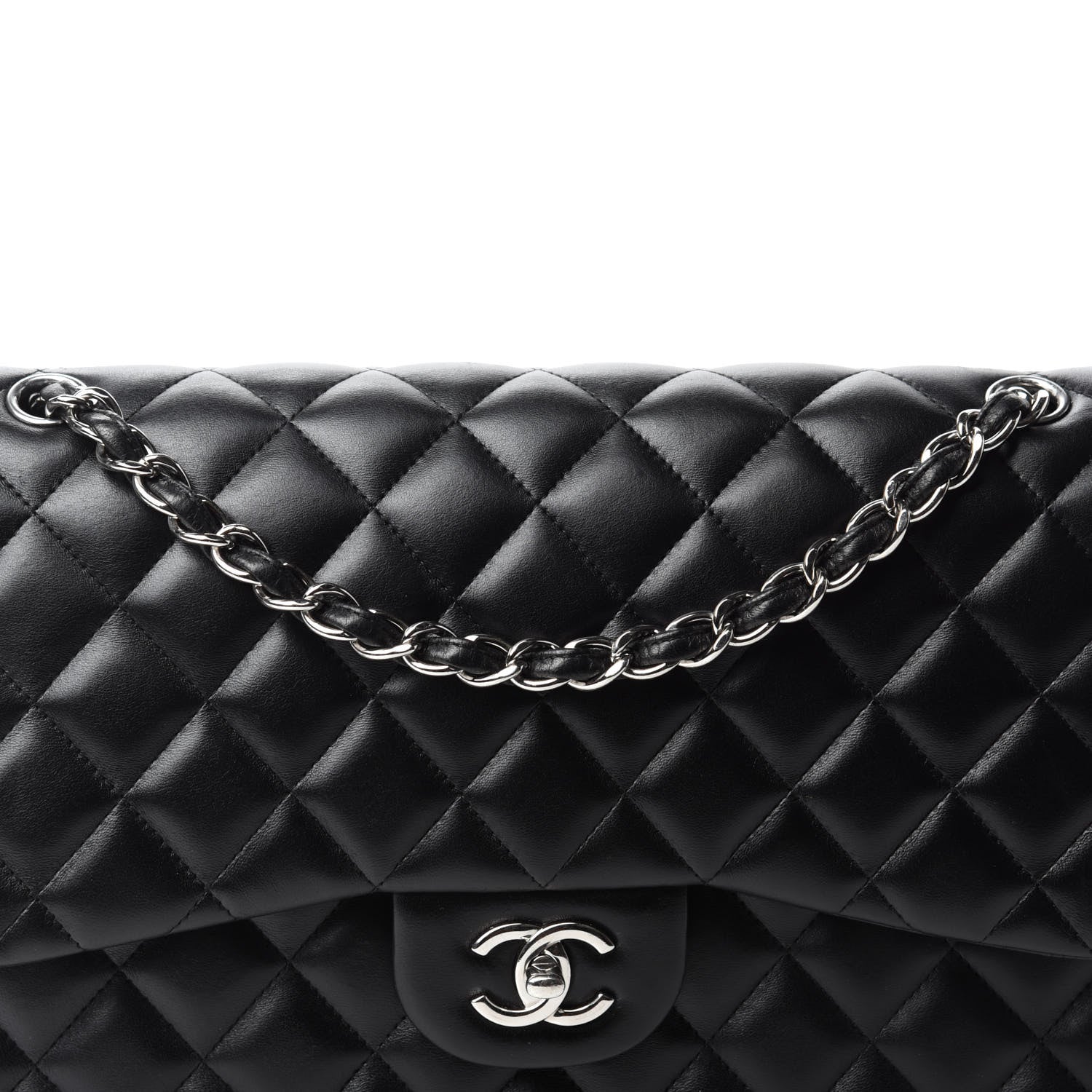 Chanel Lambskin Quilted Jumbo Double Flap Black 13 of 13