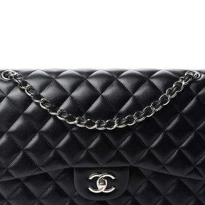 Chanel Lambskin Quilted Jumbo Double Flap Black 13 of 13