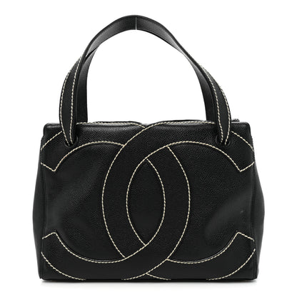 Chanel Caviar CC Stitched Small Tote Black 1 of 19