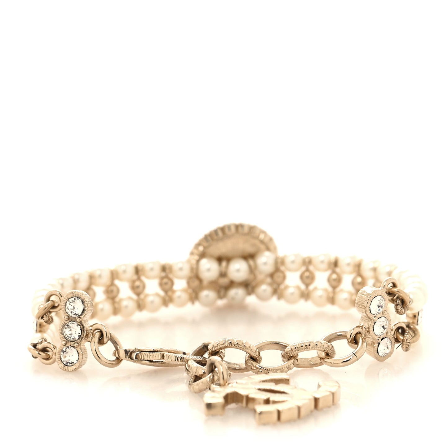 Pearl CC Bracelet Gold