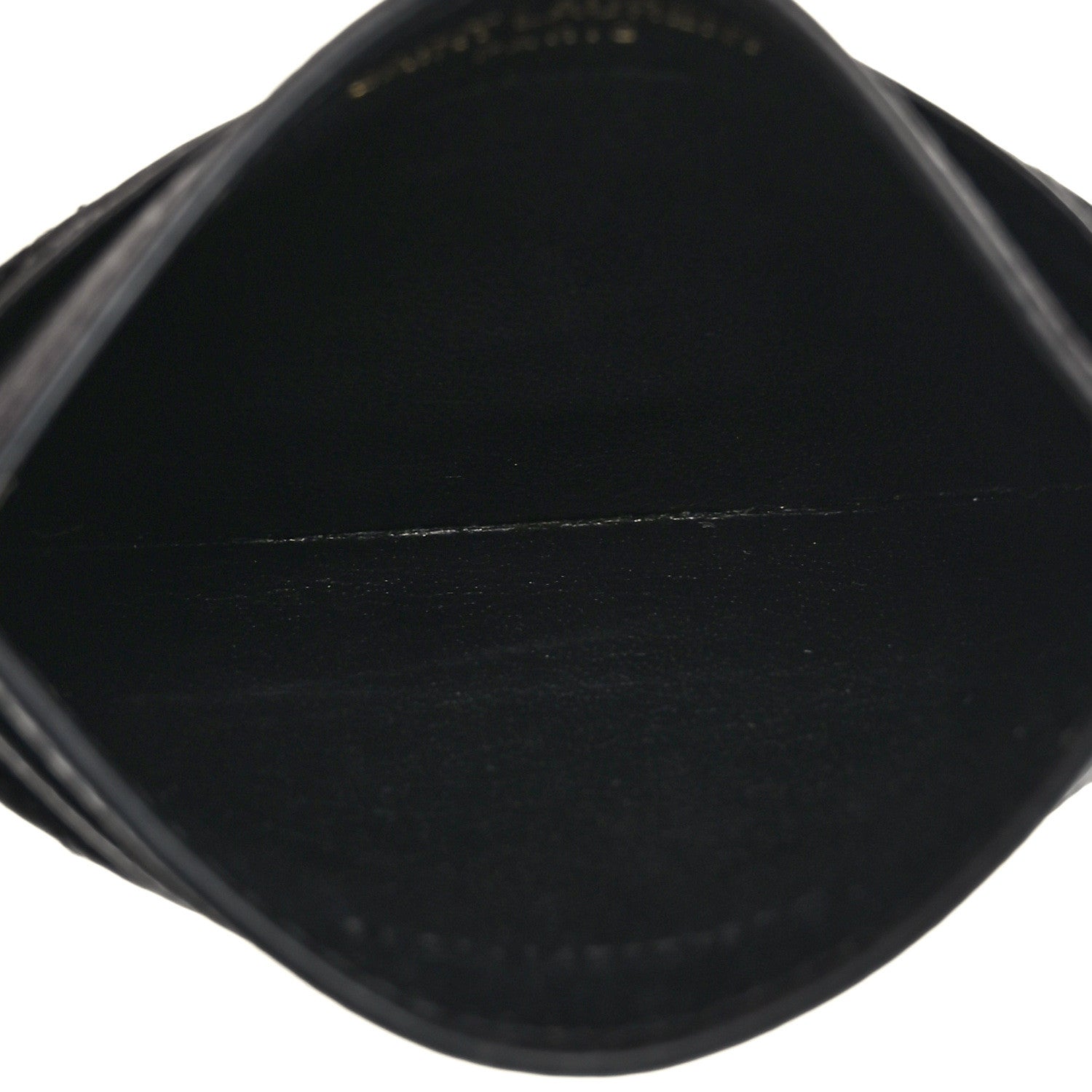 Saint Laurent Grain De Poudre Matelasse Chevron Monogram Credit Card Case Black 5 of 8