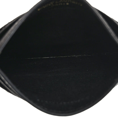 Saint Laurent Grain De Poudre Matelasse Chevron Monogram Credit Card Case Black 5 of 8
