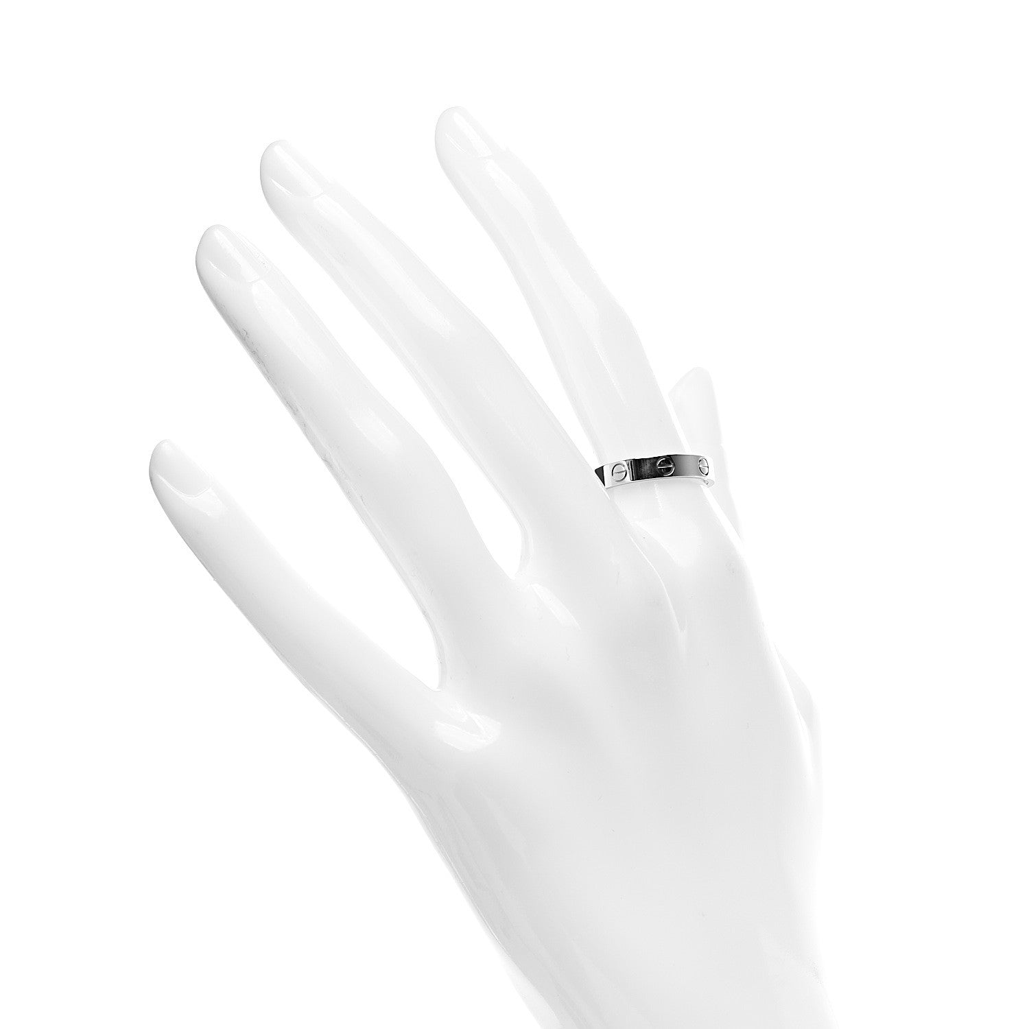 Cartier 18K White Gold 3.5mm LOVE Wedding Band Ring 53 6.25 2 of 6