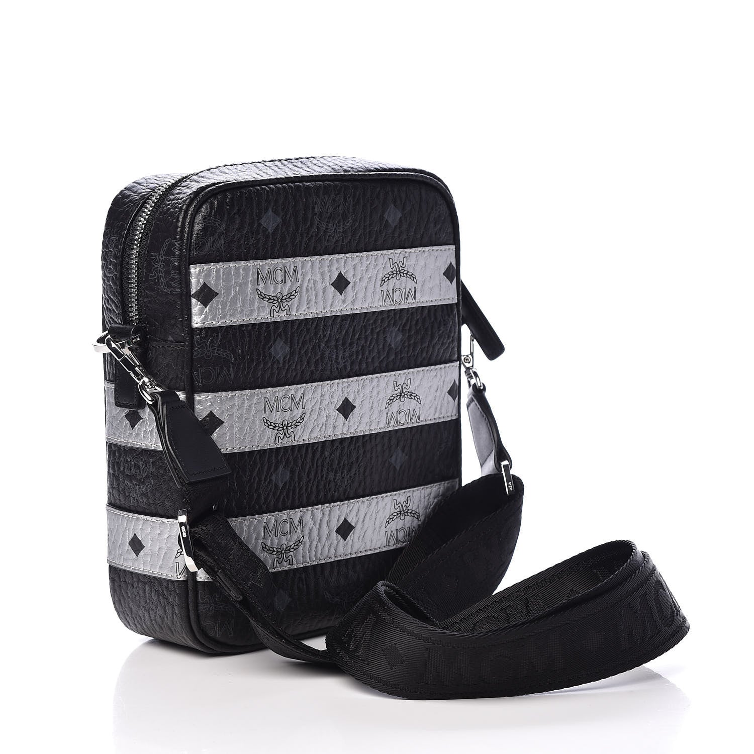 MCM Visetos Spot Crossbody Bag Black 3 of 11