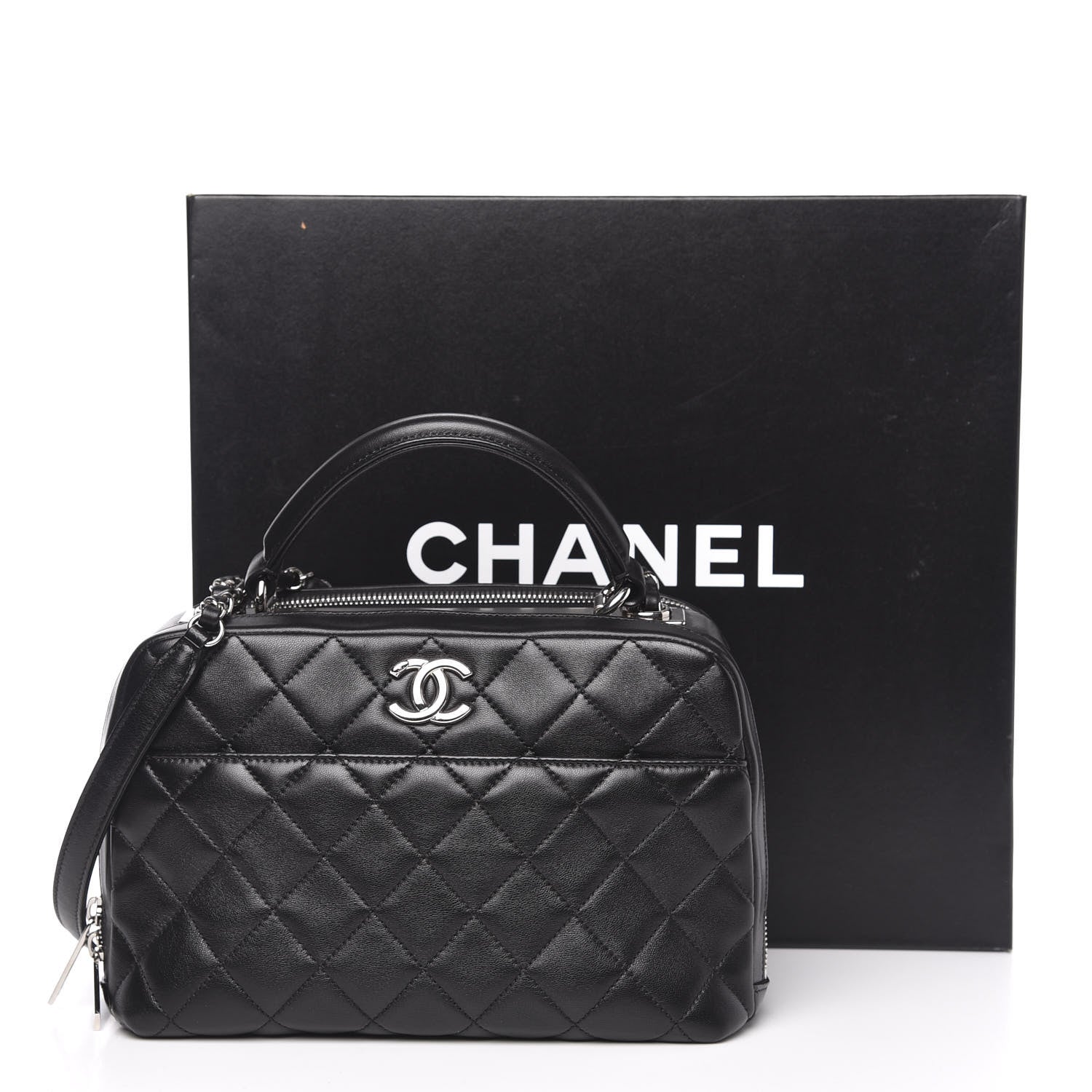 Chanel Lambskin Quilted Small Trendy CC Bowling Bag Black 15 of 15
