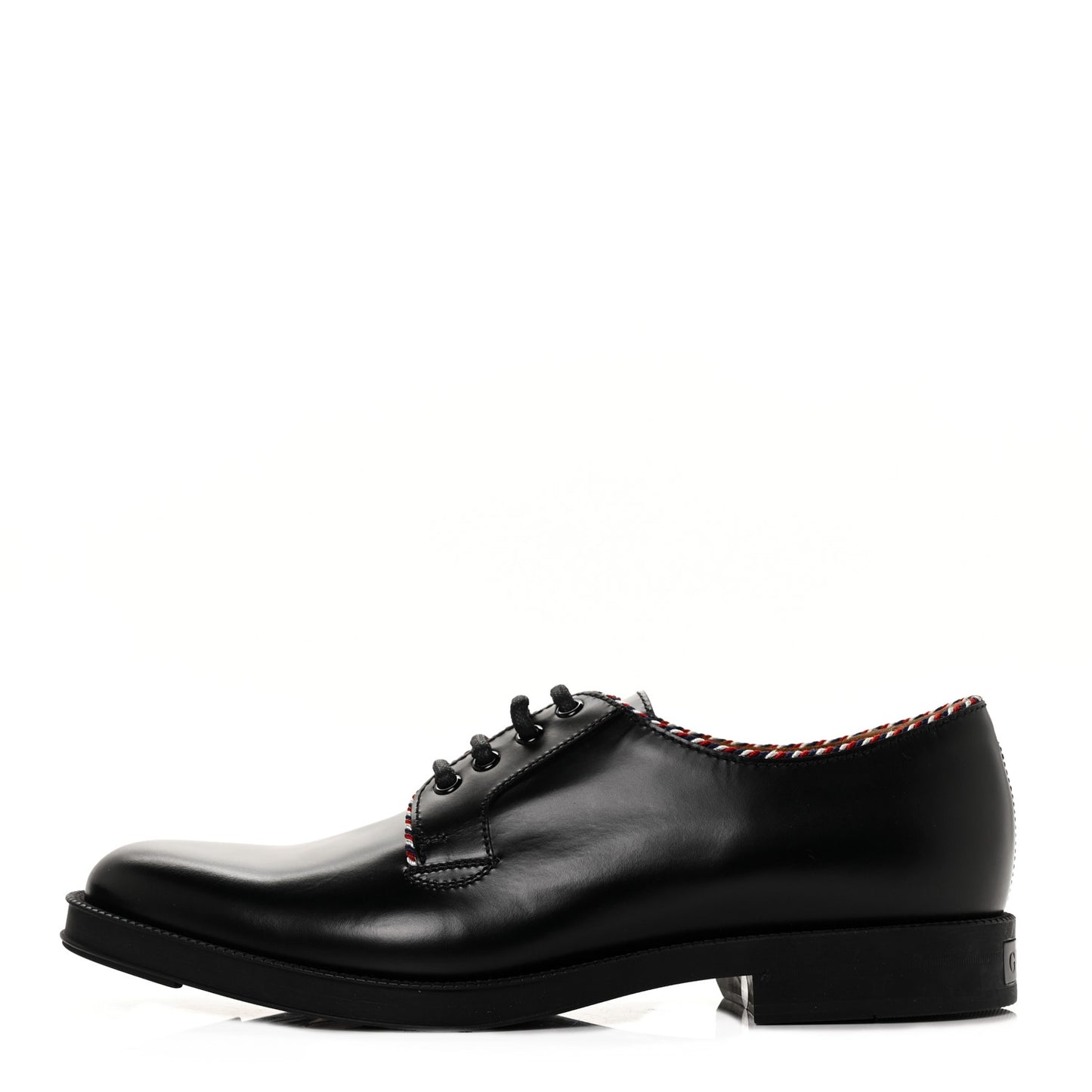 Calfskin Embroidered Mens Lace Up Oxfords 10 Black