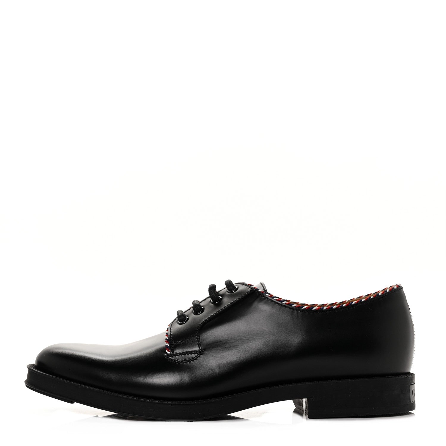 Gucci Calfskin Embroidered Mens Lace Up Oxfords 10 Black 1 of 7