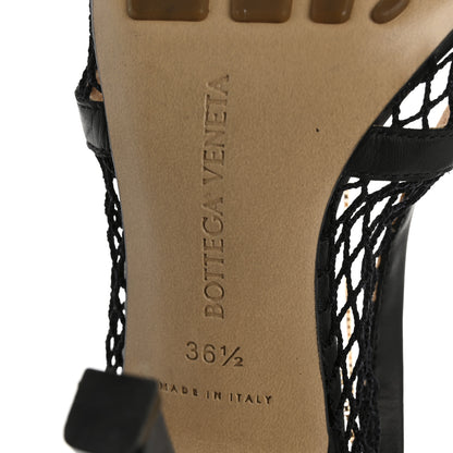 Bottega Veneta Mesh Calfskin Chain Stretch Pumps 36.5 Black 8 of 9