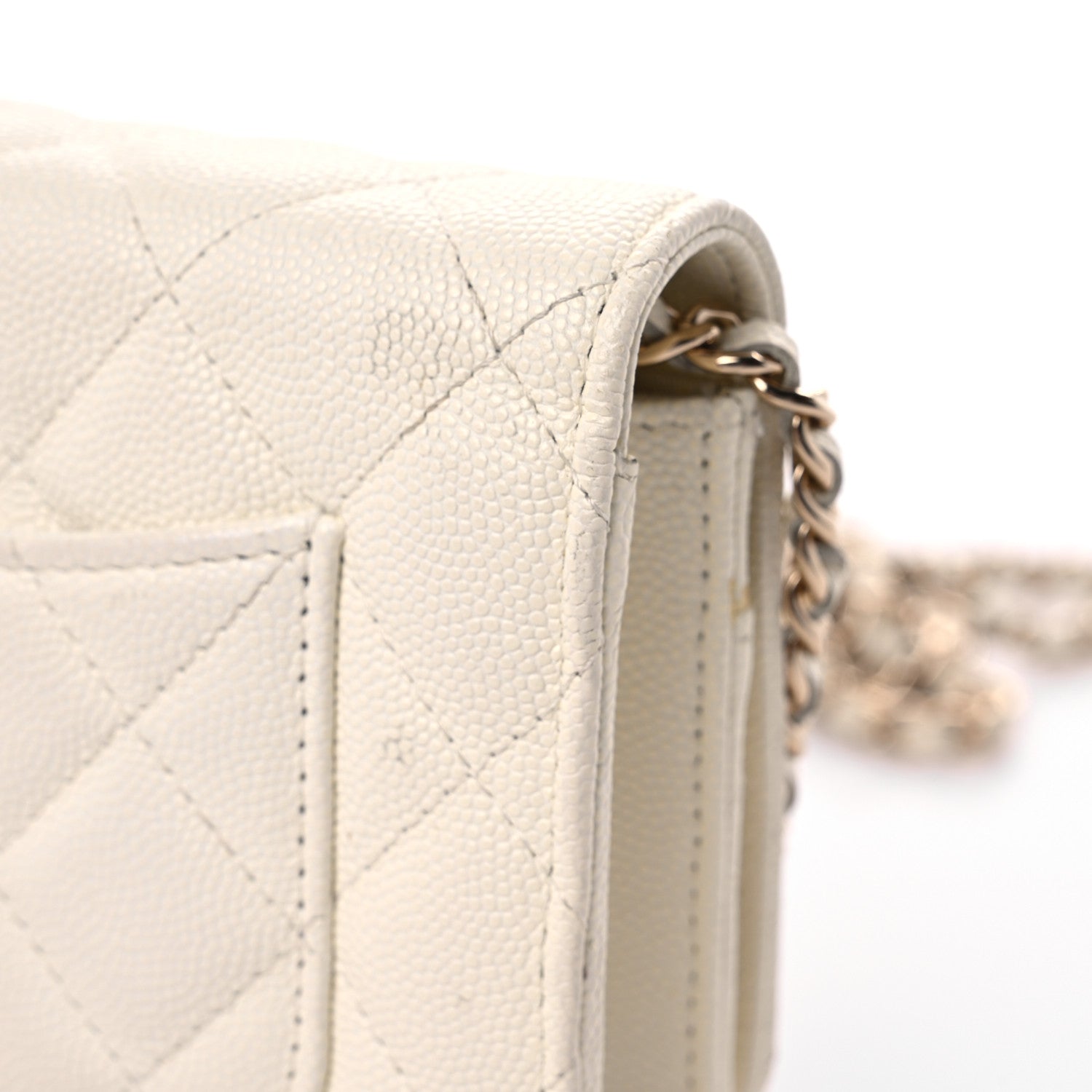 Chanel Caviar Quilted Wallet On Chain WOC White 18 of 20