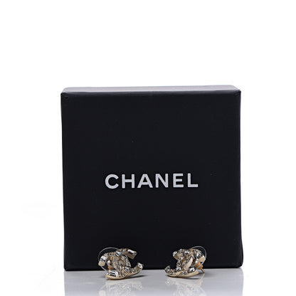 Chanel Crystal Baguette CC Earrings Gold 5 of 5