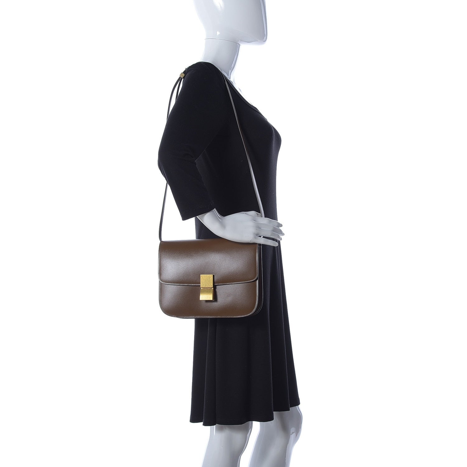 Celine Box Calfskin Medium Classic Box Flap Bag Camel 3 of 11