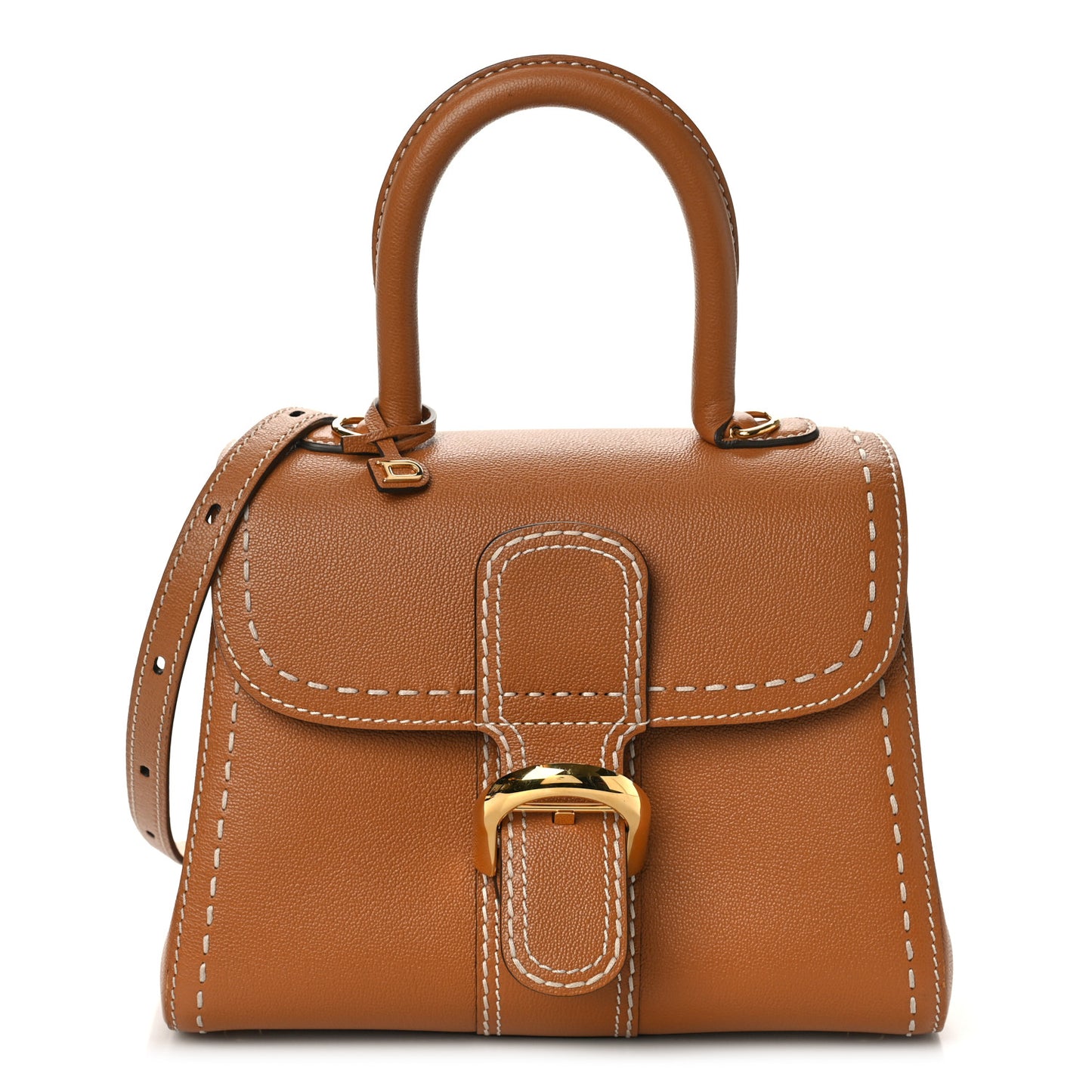 Grained Rodeo Calfskin Surpique PM Brillant Satchel Vegetal Ivory
