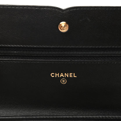 Chanel Caviar Quilted CC Filigree Wallet On Chain WOC Black 6 of 9