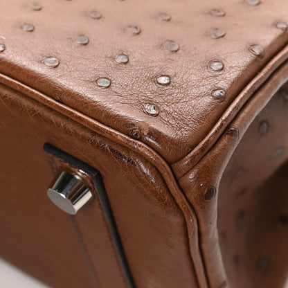 Hermes Ostrich Birkin 25 Noisette 12 of 13