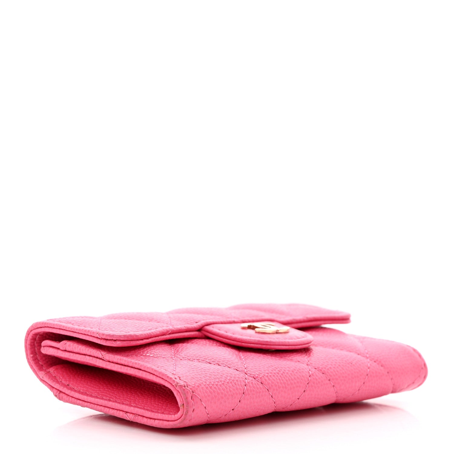 Chanel Caviar Quilted Flap Card Holder Wallet Pink 4 of 13