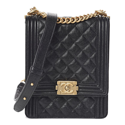 Chanel Caviar Quilted North South Boy Flap Black 1 of 10