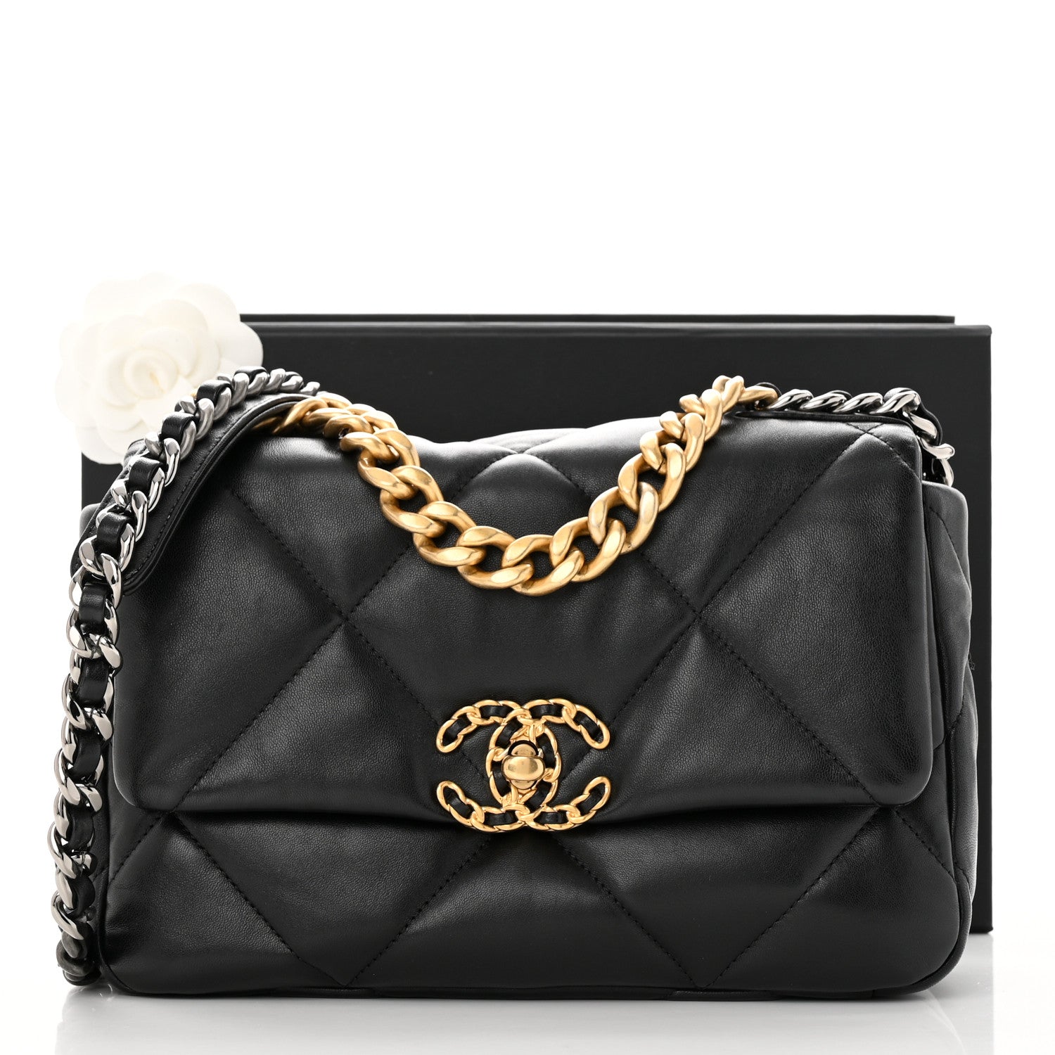 Chanel Lambskin Quilted Medium Chanel 19 Flap Black 11 of 11