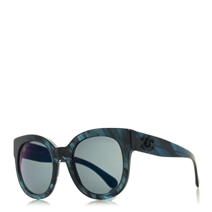 Chanel Acetate Butterfly Signature CC Sunglasses 5358 Dark Blue 1 of 7
