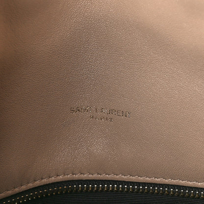 Saint Laurent Lambskin Quilted Medium Loulou Puffer Monogram Chain Satchel Dark Beige 6 of 11